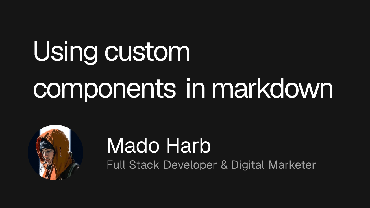 Using custom components in markdown